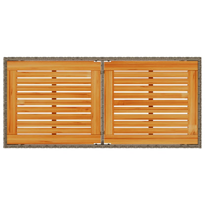 Tuintafel met acaciahouten blad 115x54x74 cm poly rattan grijs - AllerleiShop