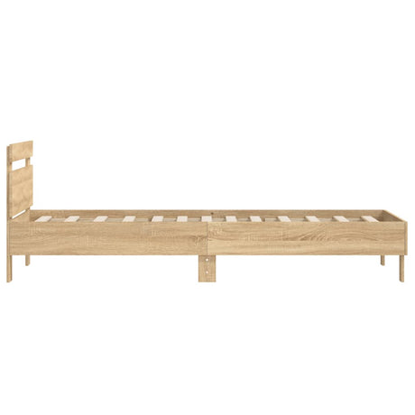 Bedframe met hoofdbord zonder matras sonoma eiken 100x200 cm