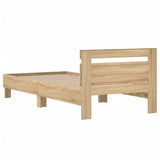 Bedframe met hoofdbord zonder matras sonoma eiken 100x200 cm