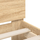 Bedframe met hoofdbord zonder matras sonoma eiken 100x200 cm