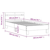 Bedframe met hoofdbord zonder matras sonoma eiken 100x200 cm