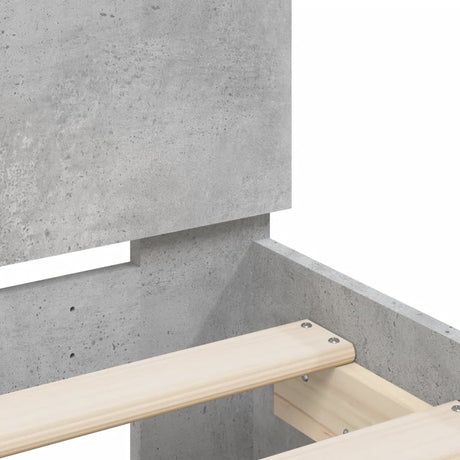 Bedframe met hoofdeinde bewerkt hout betongrijs 100x200 cm