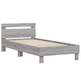 Bedframe met hoofdeinde bewerkt hout grijs sonoma 100x200 cm