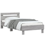 Bedframe met hoofdeinde bewerkt hout grijs sonoma 100x200 cm