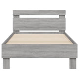 Bedframe met hoofdeinde bewerkt hout grijs sonoma 100x200 cm