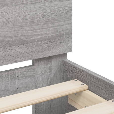Bedframe met hoofdeinde bewerkt hout grijs sonoma 100x200 cm