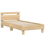 Bedframe met hoofdbord zonder matras sonoma eiken 90x190 cm