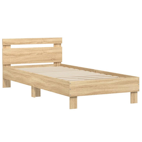 Bedframe met hoofdbord zonder matras sonoma eiken 90x190 cm