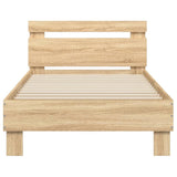 Bedframe met hoofdbord zonder matras sonoma eiken 90x190 cm