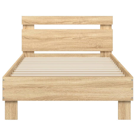 Bedframe met hoofdbord zonder matras sonoma eiken 90x190 cm
