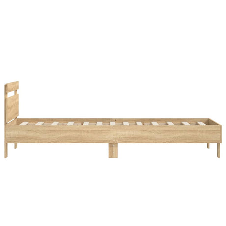 Bedframe met hoofdbord zonder matras sonoma eiken 90x190 cm