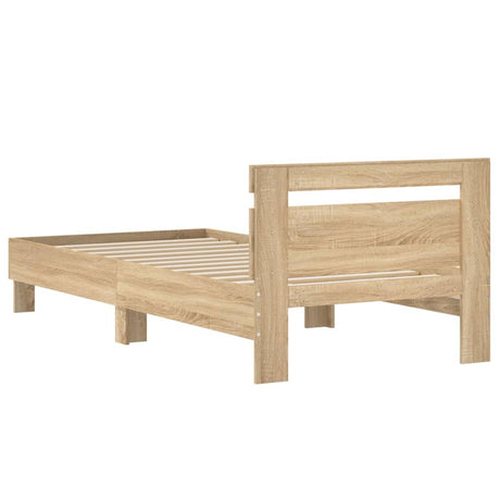 Bedframe met hoofdbord zonder matras sonoma eiken 90x190 cm