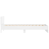 Bedframe met hoofdbord bewerkt hout wit 100x200 cm