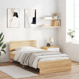 Bedframe met hoofdbord zonder matras sonoma eiken 100x200 cm