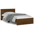 Bedframe met hoofdbord zonder matras bruin eiken 100x200 cm