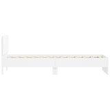Bedframe met hoofdbord bewerkt hout wit 90x200 cm