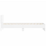 Bedframe met hoofdeinde bewerkt hout wit 90x190 cm