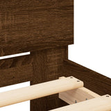 Bedframe met hoofdbord zonder matras bruin eikenkleur 90x190 cm