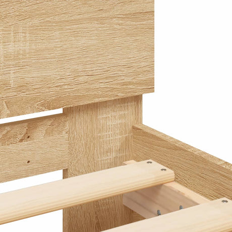 Bedframe met hoofdbord zonder matras sonoma eiken 75x190 cm