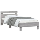 Bedframe met hoofdbord en LED grijs sonoma eiken 100x200 cm