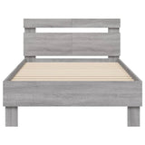 Bedframe met hoofdbord en LED grijs sonoma eiken 100x200 cm