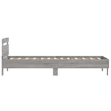 Bedframe met hoofdbord en LED grijs sonoma eiken 100x200 cm