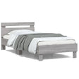 Bedframe met hoofdbord en LED grijs sonoma eiken 100x200 cm