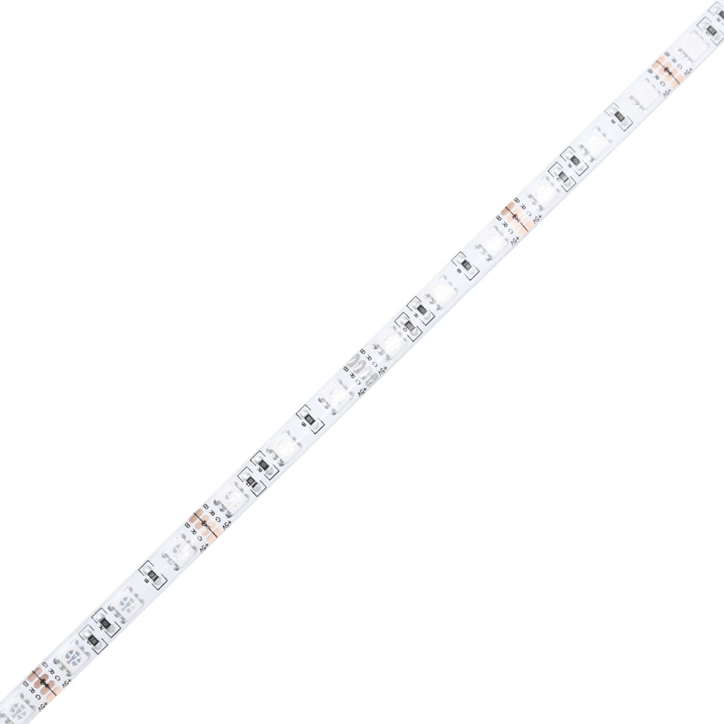 Bedframe met hoofdbord en LED bruin eikenkleur 100x200 cm