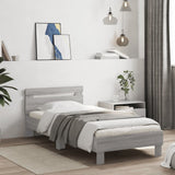 Bedframe met hoofdbord en LED grijs sonoma eikenkleur 90x200 cm