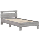Bedframe met hoofdbord en LED grijs sonoma eikenkleur 90x200 cm