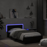 Bedframe met hoofdbord en LED-verlichting zwart 100x200 cm