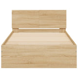 Bedframe met hoofdbord en LED sonoma eikenkleurig 100x200 cm