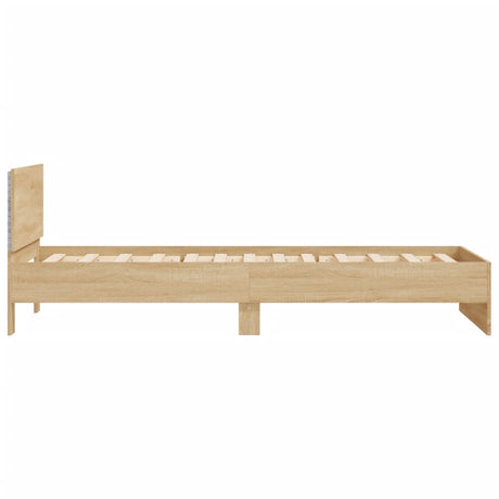 Bedframe met hoofdbord en LED sonoma eikenkleurig 100x200 cm