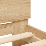 Bedframe met hoofdbord en LED sonoma eikenkleurig 100x200 cm