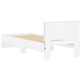 Bedframe met hoofdbord en LED-verlichting wit 90x200 cm