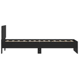 Bedframe met hoofdbord en LED-verlichting zwart 90x200 cm