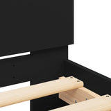 Bedframe met hoofdbord en LED-verlichting zwart 90x200 cm