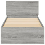 Bedframe met hoofdbord en LED grijs sonoma eikenkleur 90x200 cm