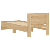 Bedframe met hoofdbord en LED sonoma eikenkleurig 75x190 cm