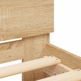 Bedframe met hoofdbord en LED sonoma eikenkleurig 75x190 cm