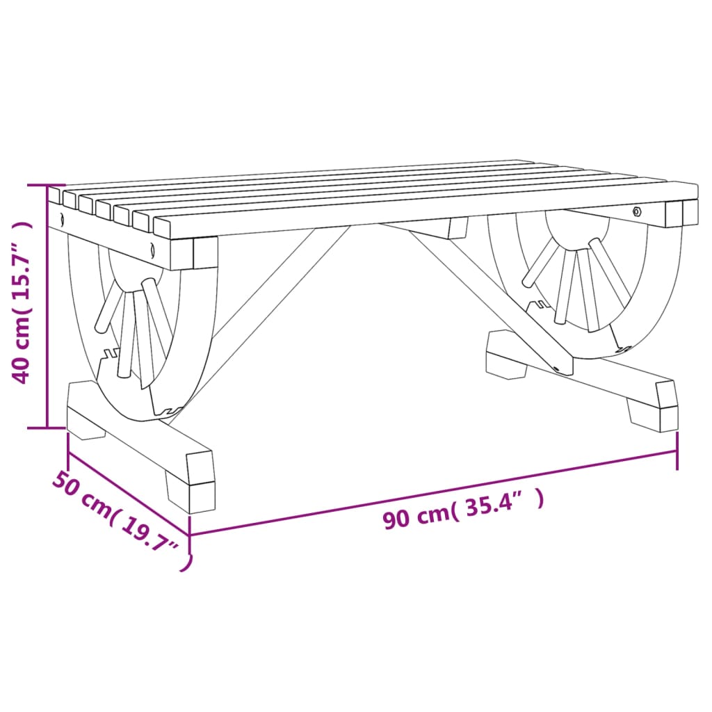 Tuintafel 90x50x40 cm massief vurenhout - AllerleiShop