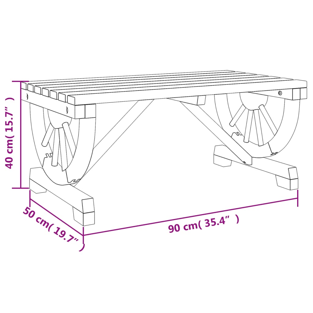 Tuintafel 90x50x40 cm massief vurenhout - AllerleiShop