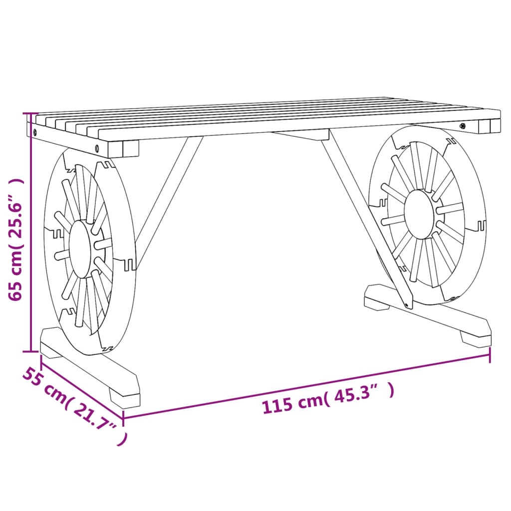 Tuintafel 115x55x65 cm massief vurenhout - AllerleiShop