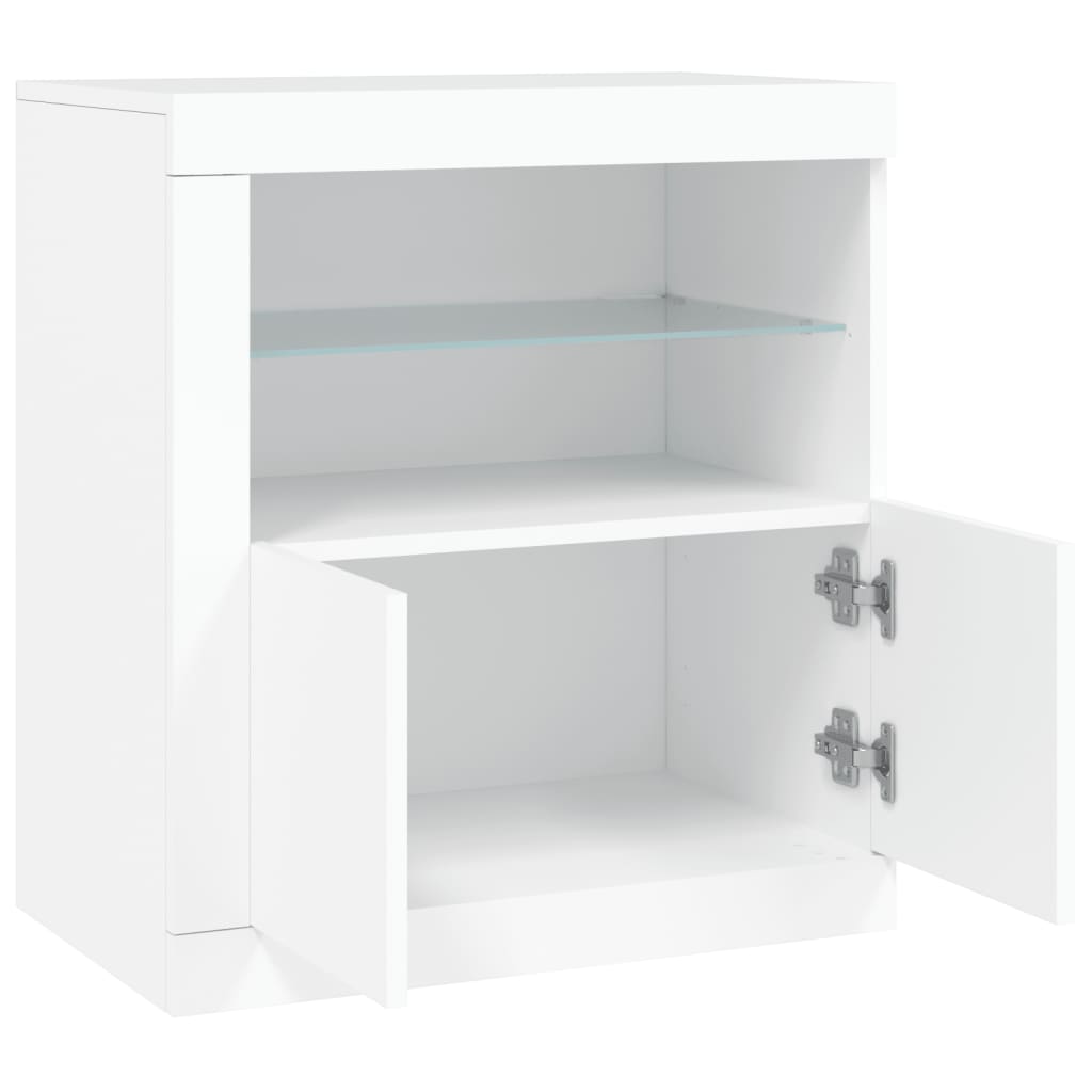 Dressoir met LED-verlichting 60,5x37x67 cm wit