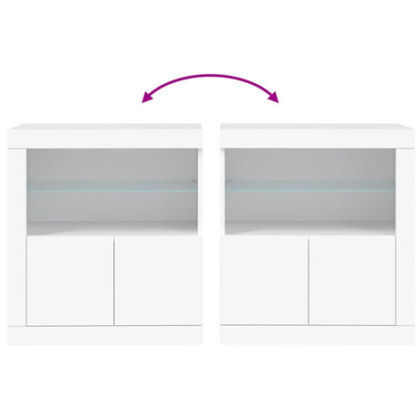 Dressoir met LED-verlichting 60,5x37x67 cm wit