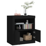 Dressoir met LED-verlichting 60,5x37x67 cm zwart