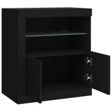 Dressoir met LED-verlichting 60,5x37x67 cm zwart