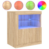 Dressoir met LED-verlichting 60,5x37x67 cm sonoma eikenkleurig