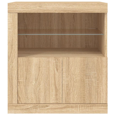 Dressoir met LED-verlichting 60,5x37x67 cm sonoma eikenkleurig