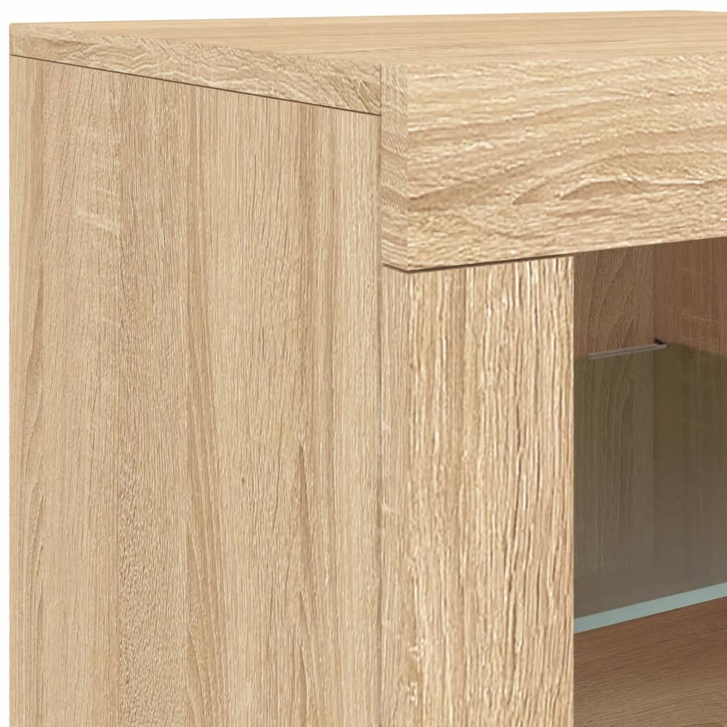 Dressoir met LED-verlichting 60,5x37x67 cm sonoma eikenkleurig